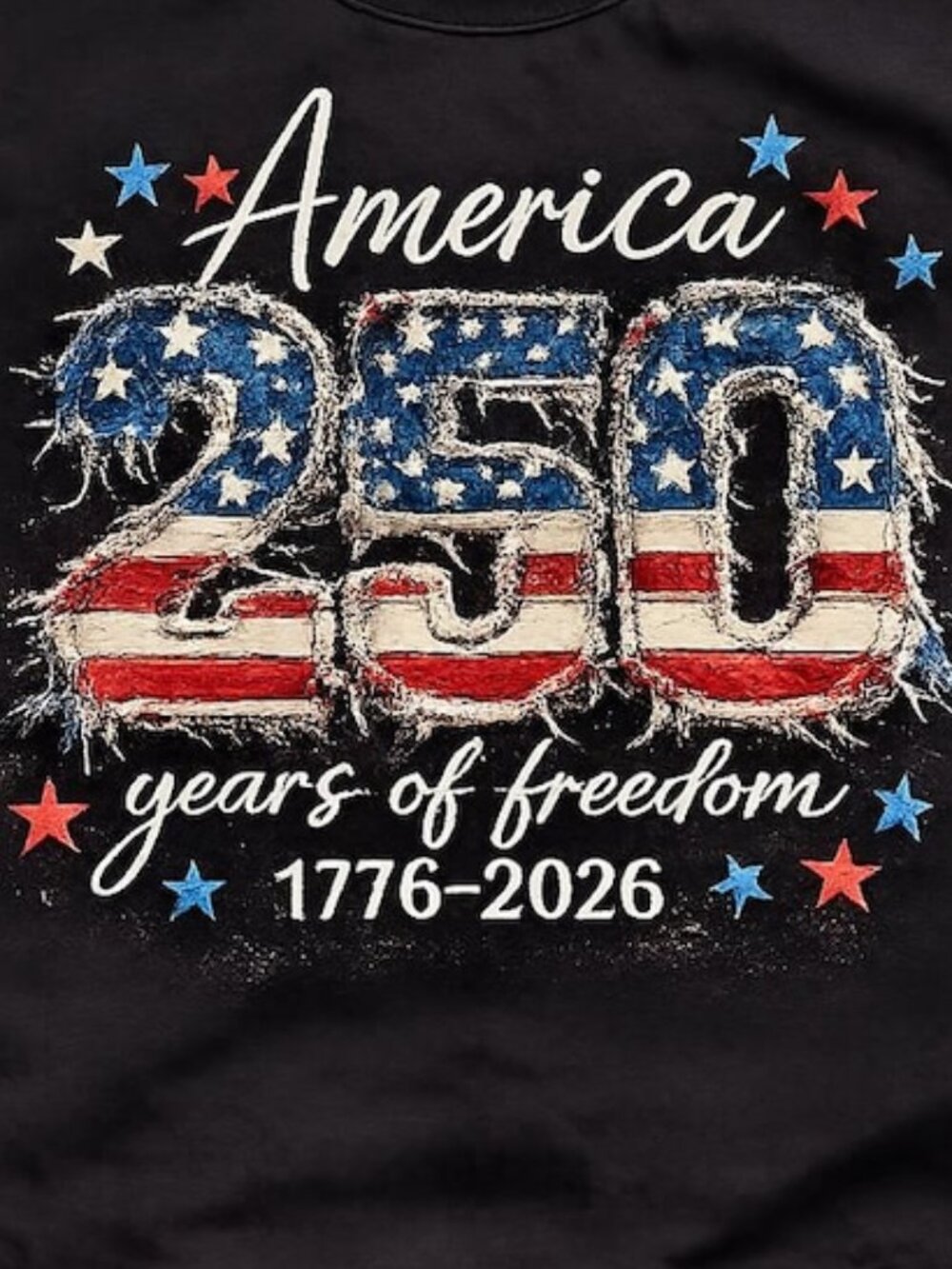 250th Anniversary Faux Patchwork USA Shirt America Shirt - Picture 2 of 4